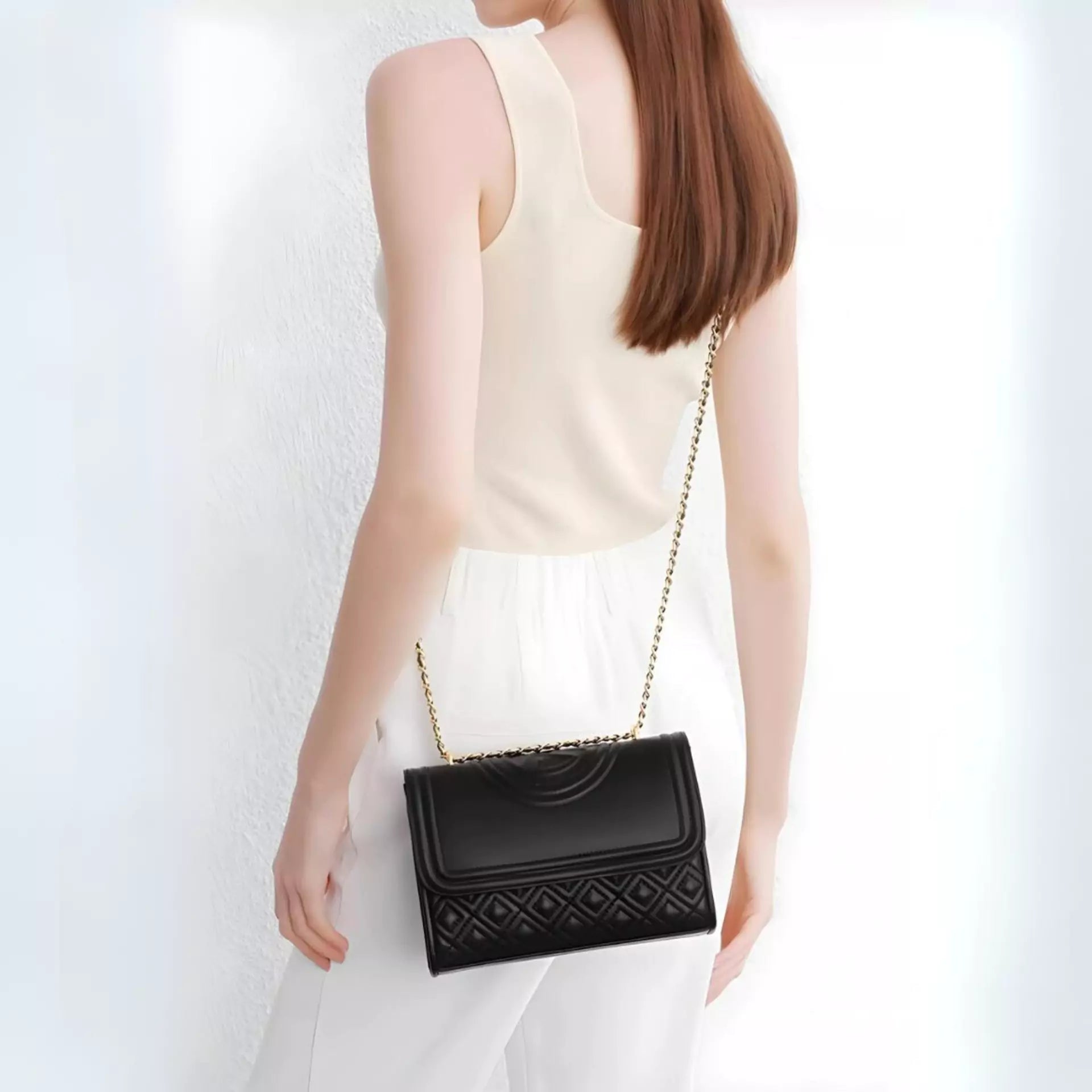 Square Bag Diamond Grid Chain Leather Shoulder Crossbody Bag