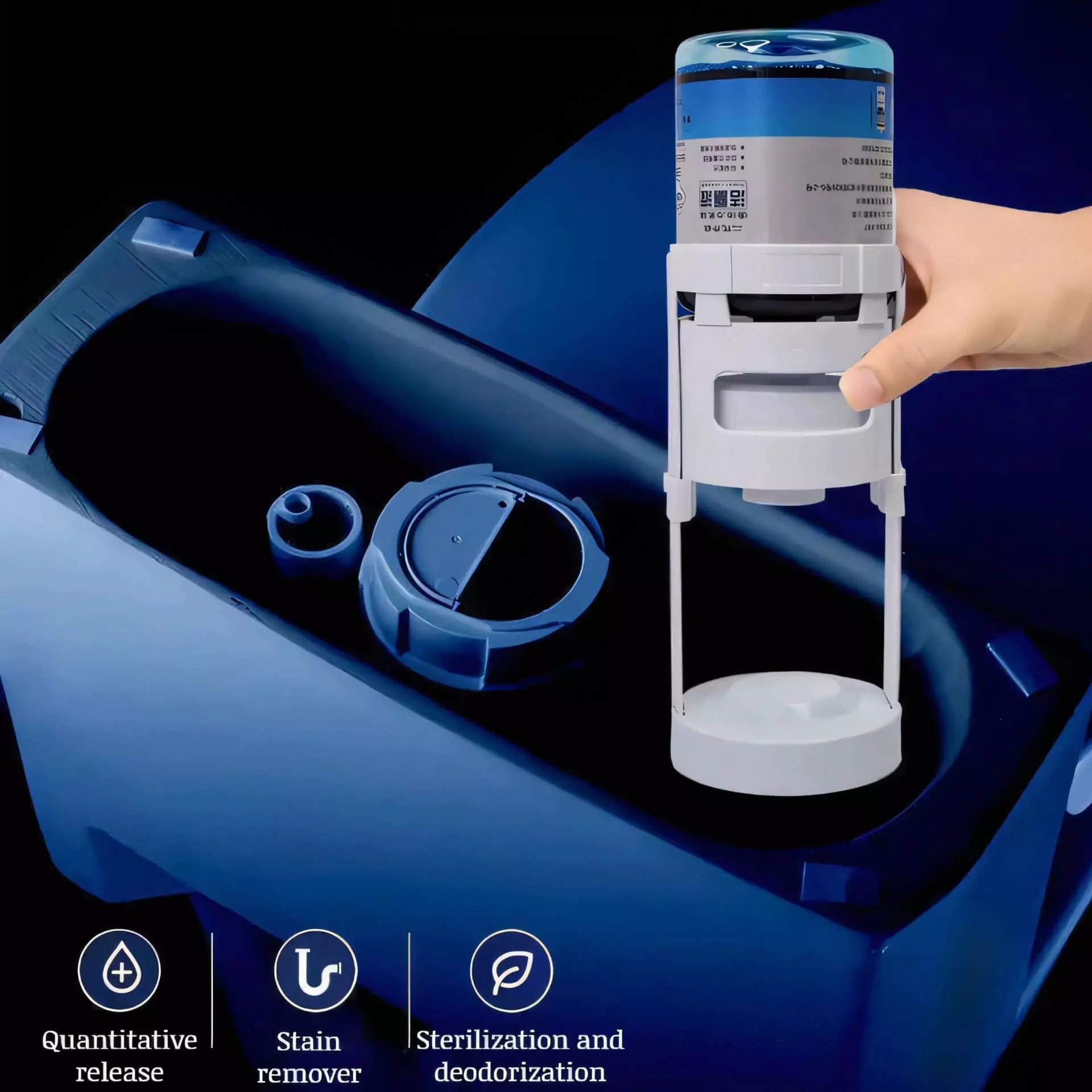 Automatic Toilet Bowl Cleaner for Tank Installation with Refill Bottle
