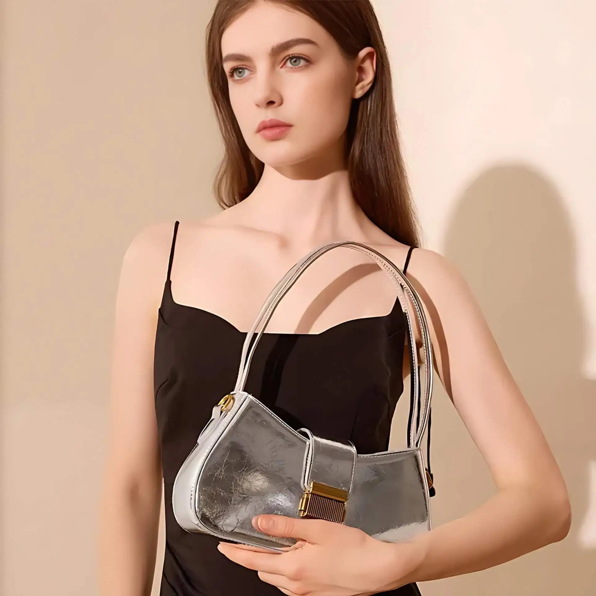 Baguette Leather Bag French Style Versatile Crossbody Shoulder Bag