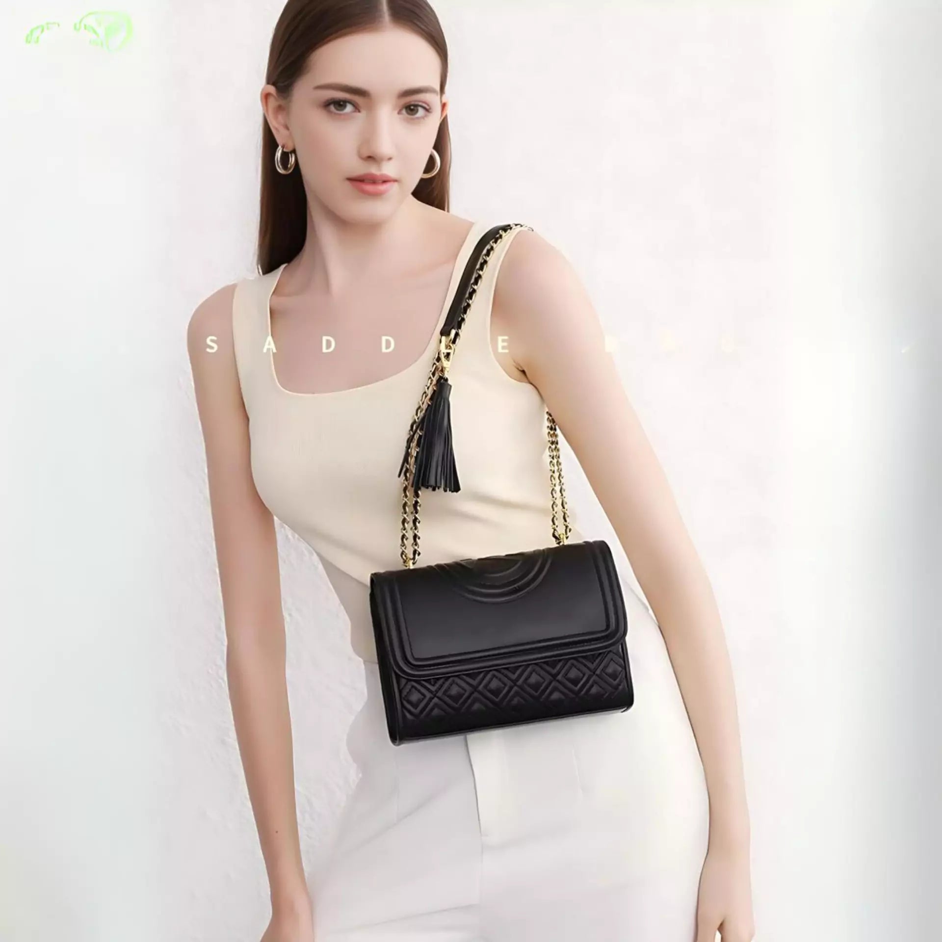 Square Bag Diamond Grid Chain Leather Shoulder Crossbody Bag