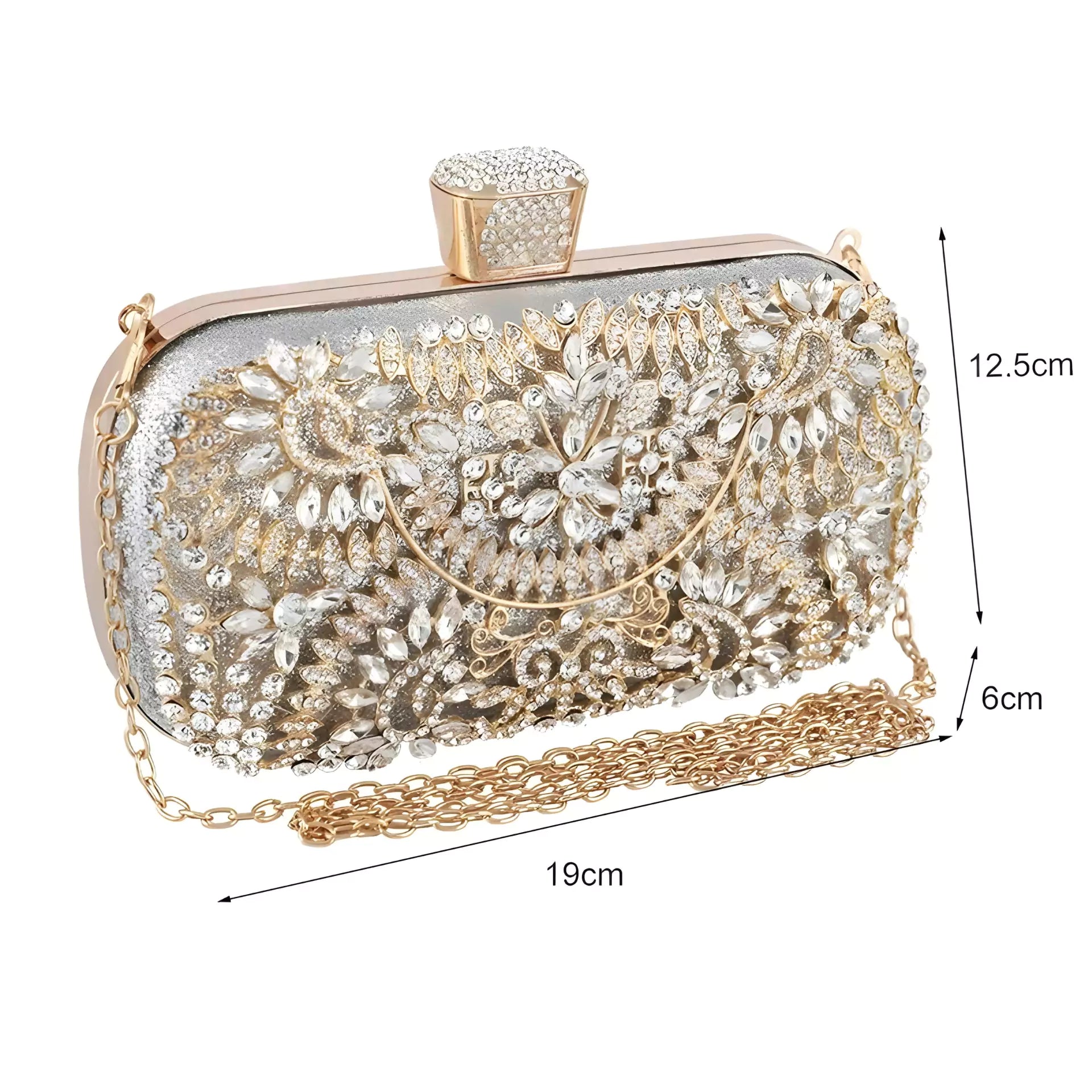 Luxurious Diamond Flower Clutch Bag