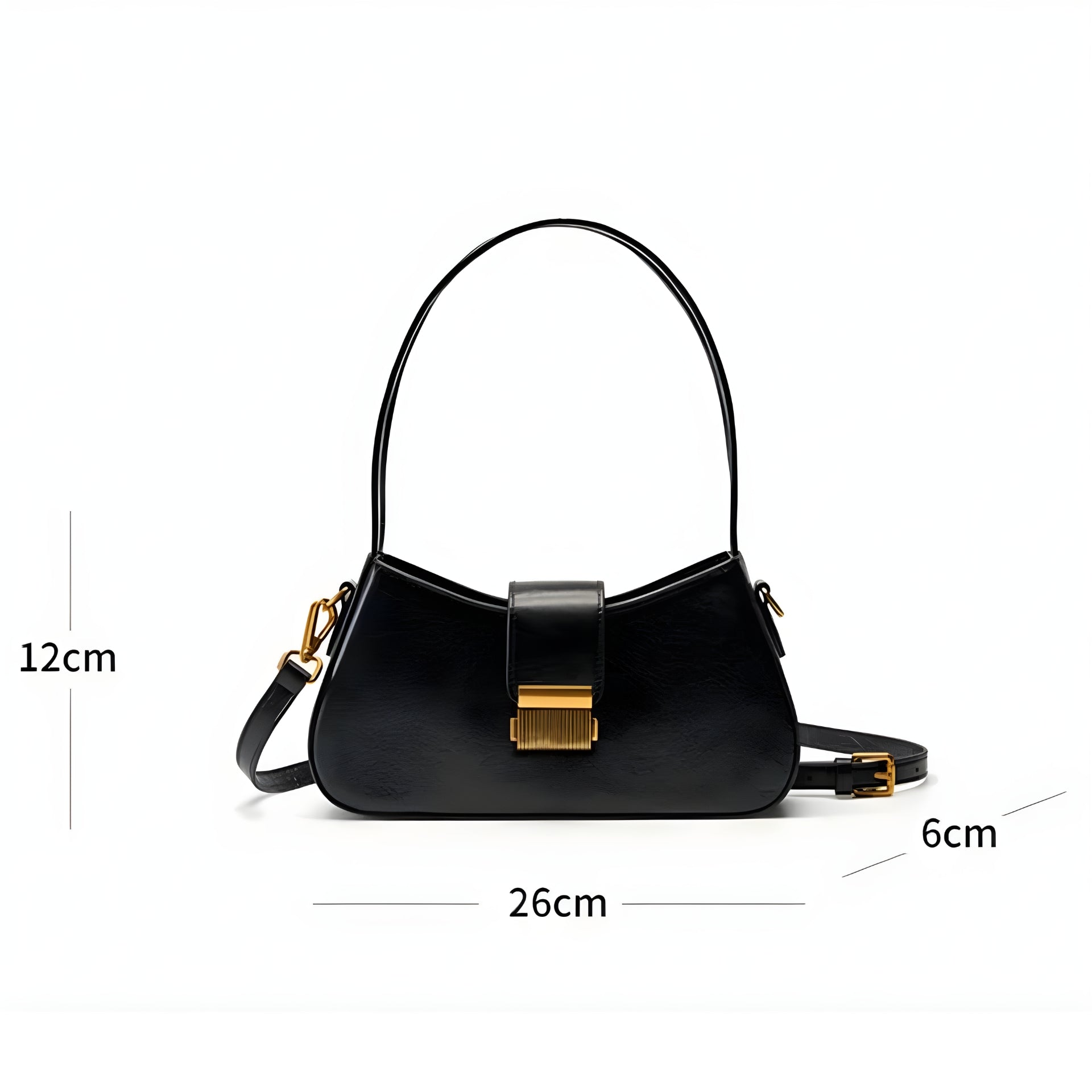 Baguette Leather Bag French Style Versatile Crossbody Shoulder Bag