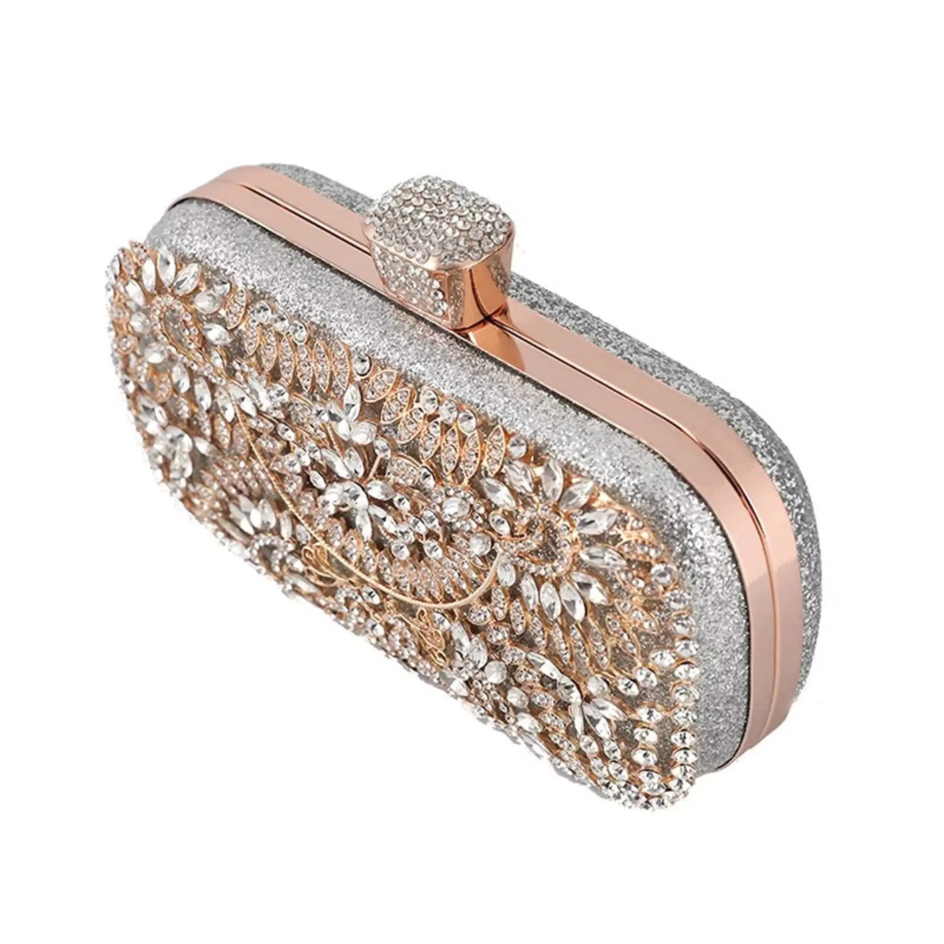 Luxurious Diamond Flower Clutch Bag