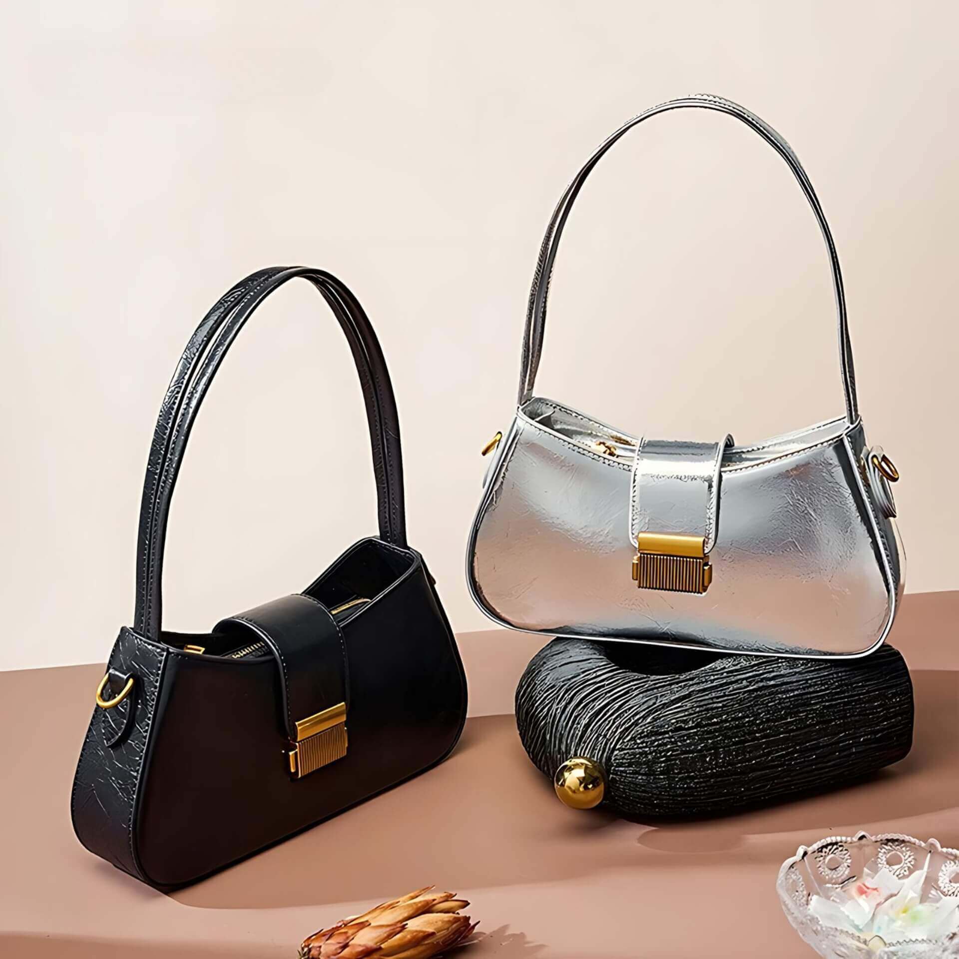 Baguette Leather Bag French Style Versatile Crossbody Shoulder Bag