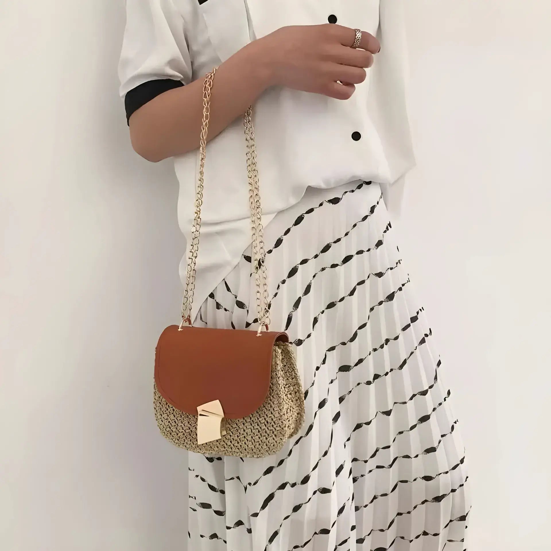 Handwoven Rattan Straw Handmade Shoulder Bag