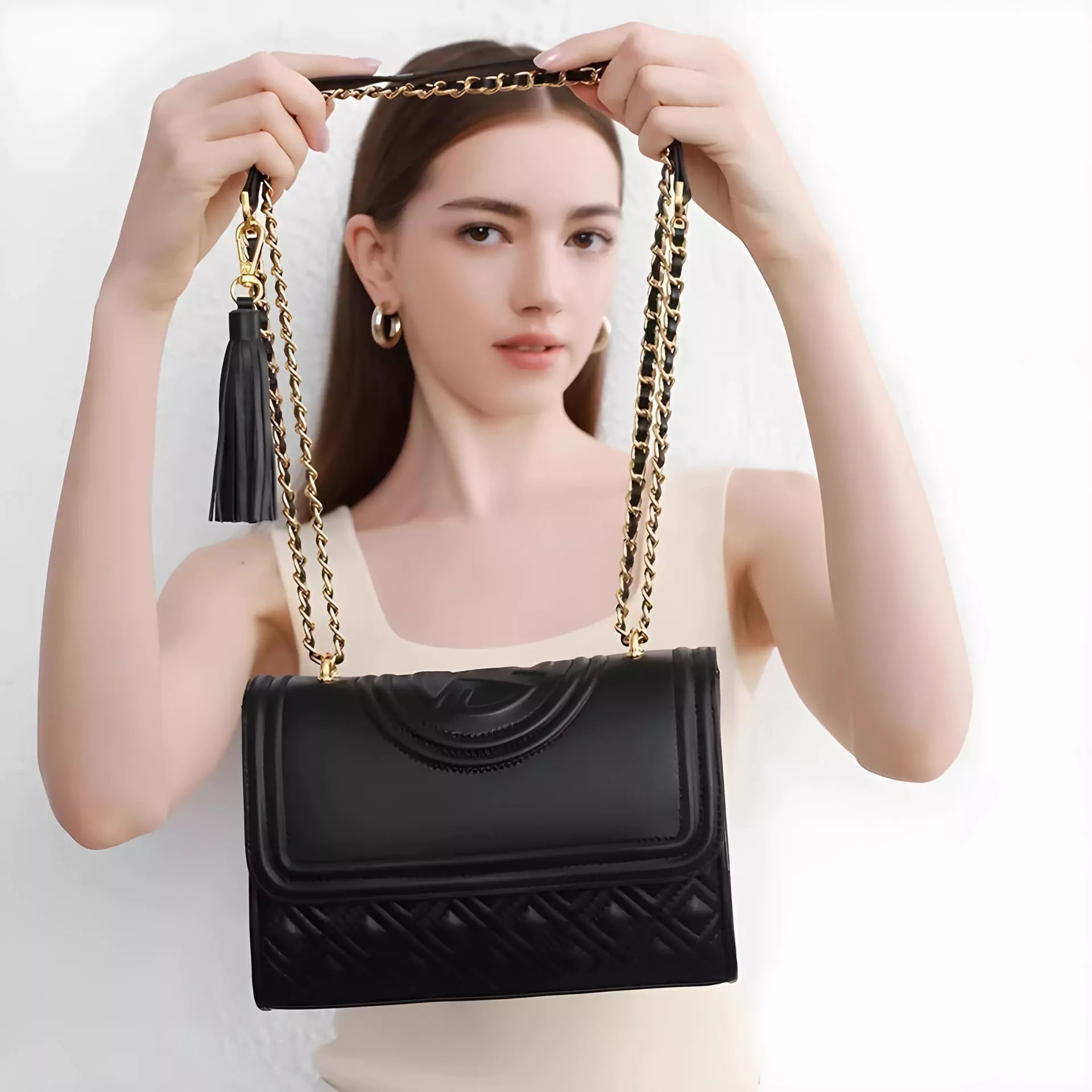 Square Bag Diamond Grid Chain Leather Shoulder Crossbody Bag