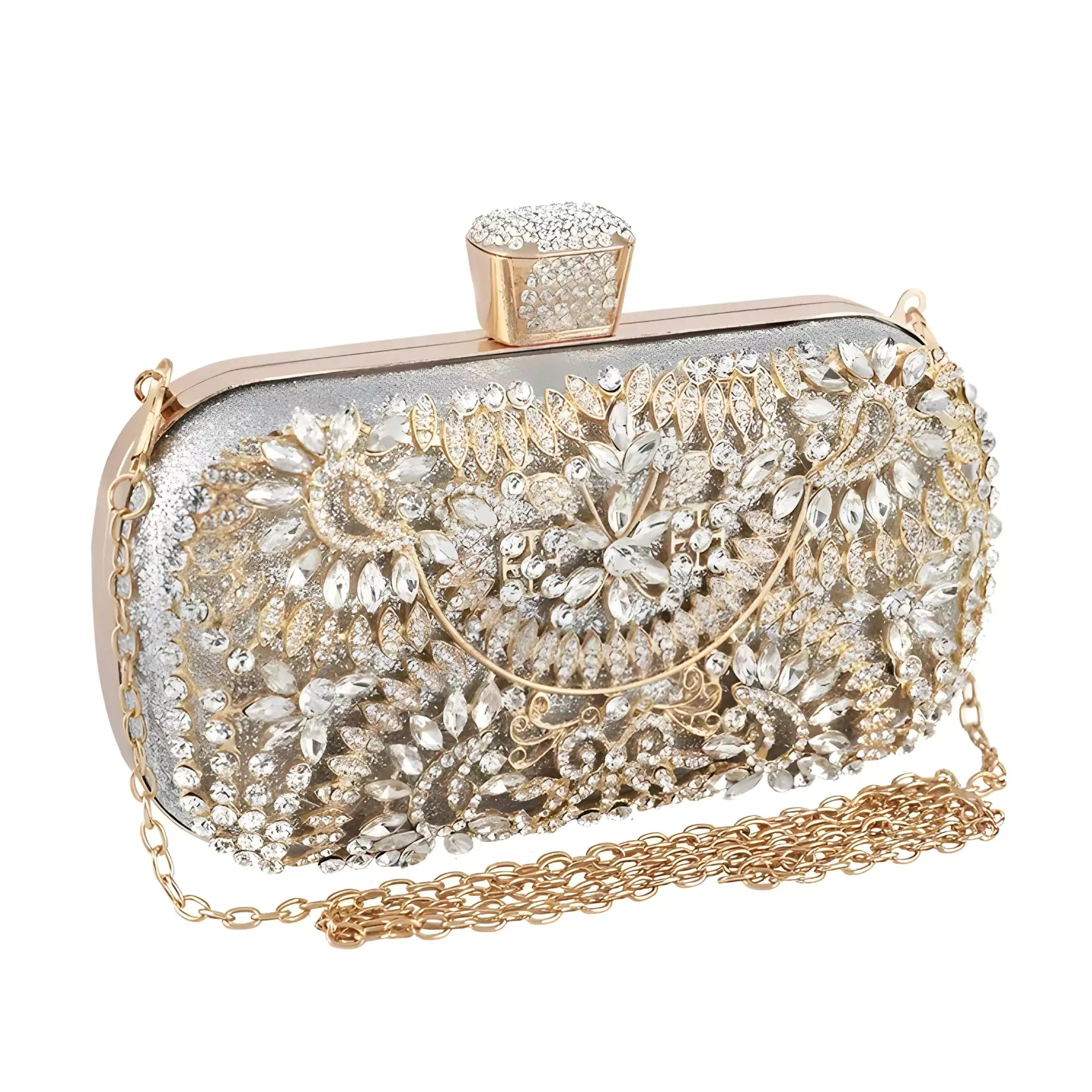 Luxurious Diamond Flower Clutch Bag
