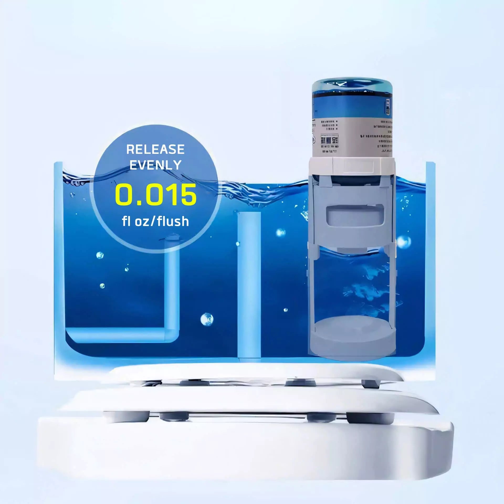 Automatic Toilet Bowl Cleaner for Tank Installation with Refill Bottle