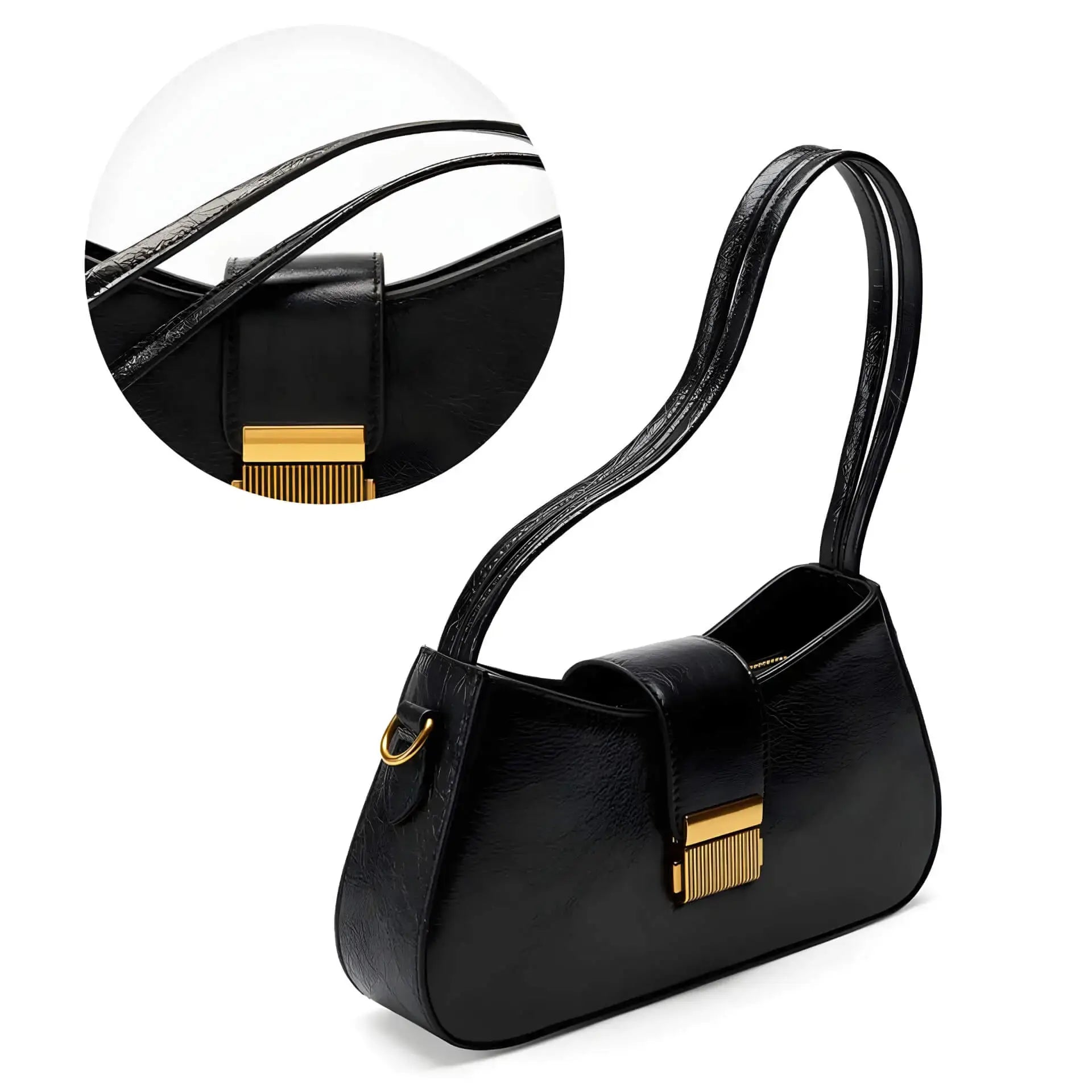 Baguette Leather Bag French Style Versatile Crossbody Shoulder Bag