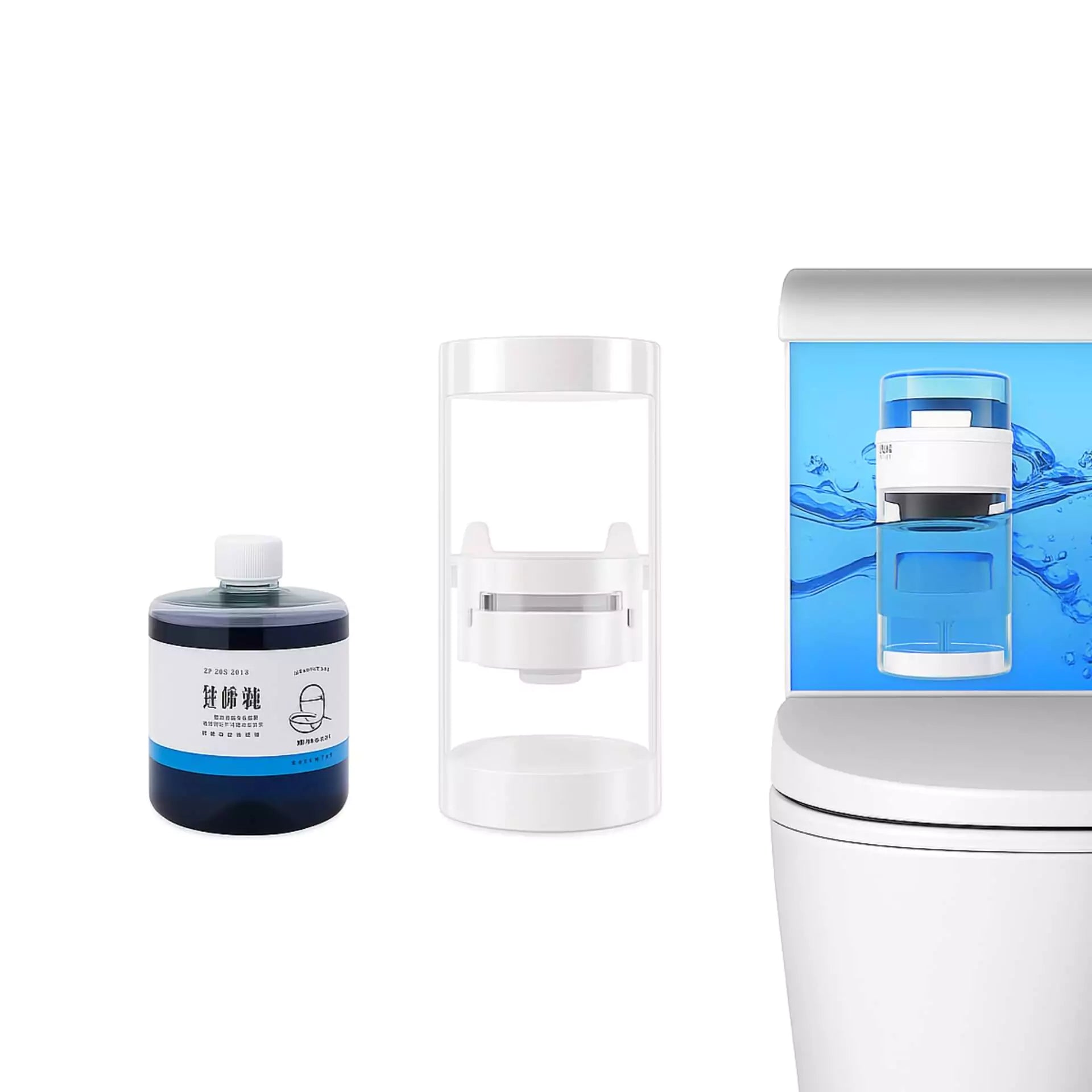 Automatic Toilet Bowl Cleaner for Tank Installation with Refill Bottle