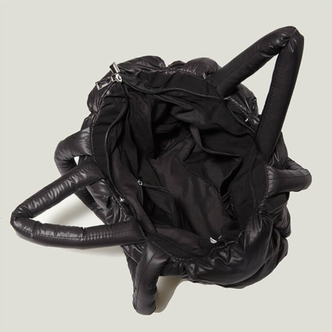 Quilted Tote Bag with Detachable Shoulder Strap