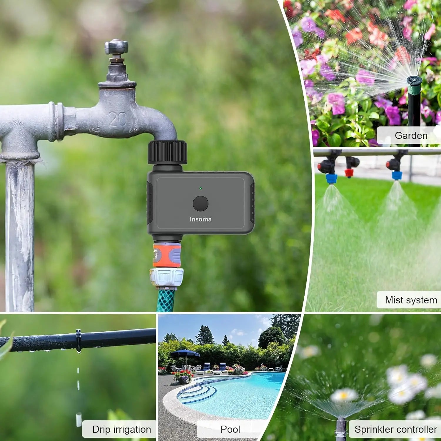 WiFi Automatic Sprinkler Timer with Remote Hose Control – Smart Garden Irrigation & Watering System, Alexa-Compatible