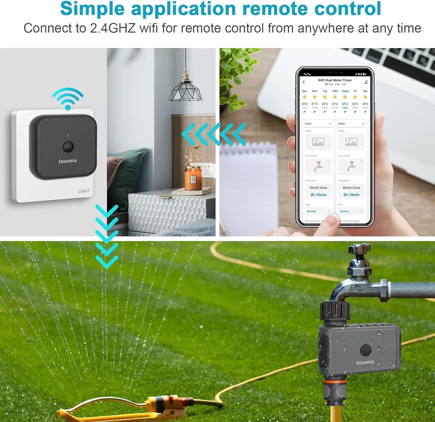 WiFi Automatic Sprinkler Timer with Remote Hose Control – Smart Garden Irrigation & Watering System, Alexa-Compatible