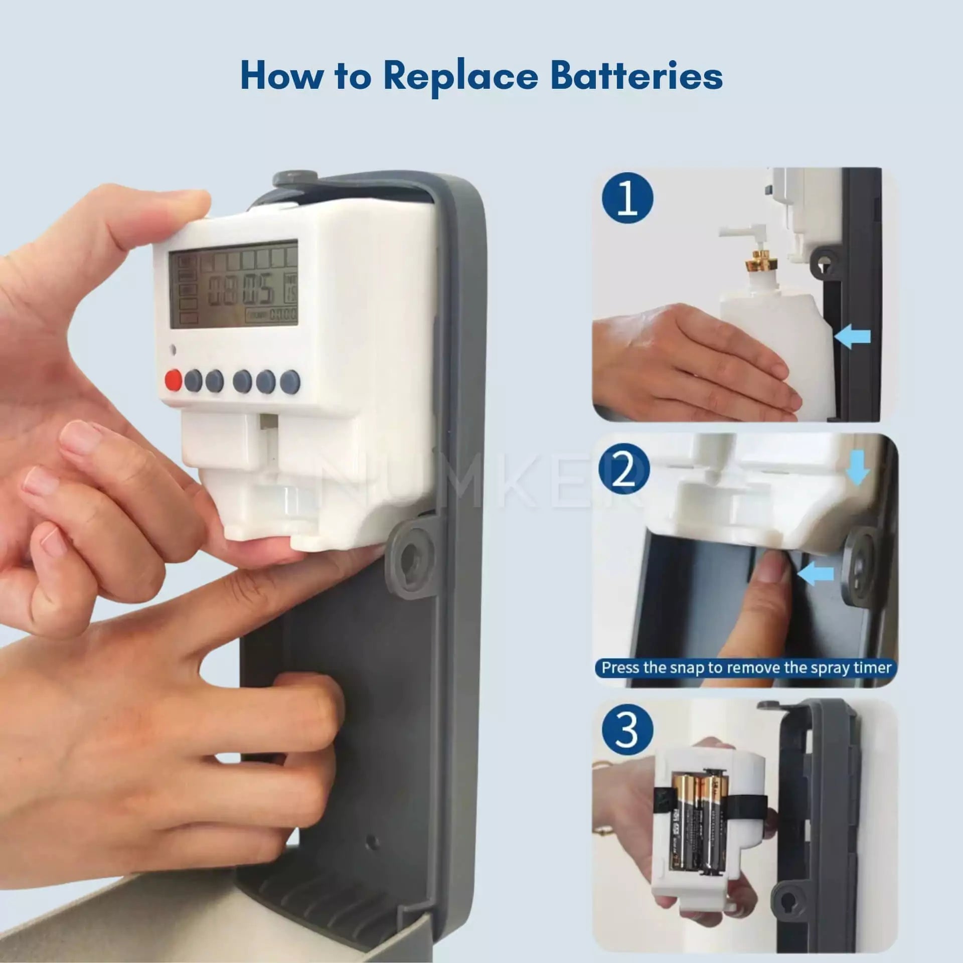 Programmable Air Freshener Dispenser with LCD Timer, 10.1 fl oz Refillable and Wall Mounted